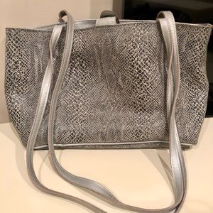 Gorgeous silver and gray snakeskin bag!